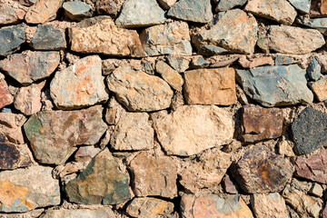 Stone authentic wall closeup natural background