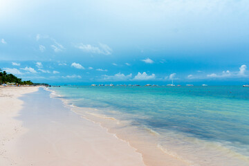 Fototapeta na wymiar Caribbean sea view, bavaro beach, Punta cana, Dominican Republic