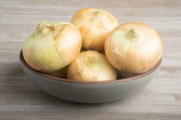 Authentic Sweet Southern White Onions On A Ceramic Bowl