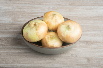 Authentic Sweet Southern White Onions On A Ceramic Bowl