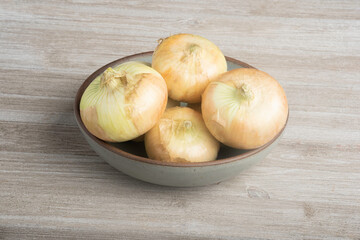 Authentic Sweet Southern White Onions On A Ceramic Bowl