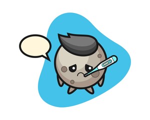 Moon cartoon with fever condition