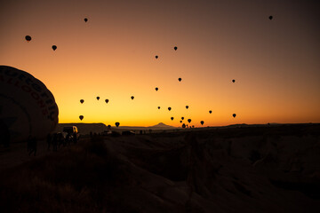 sunset at cappadocia