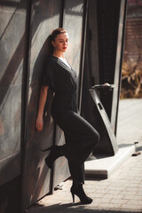 beautiful model on the city streets