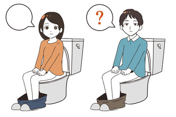 真顔でトイレをする(吹き出し付き)