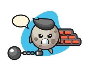 Moon cartoon as a prisoner
