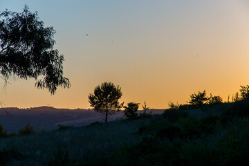 sunset in the mountains