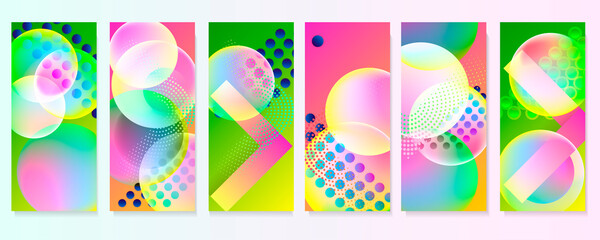 Set geometric colors fluid shapes eps 10. Flowing and liquid abstract gradient background for banner, poster or book. Vector design