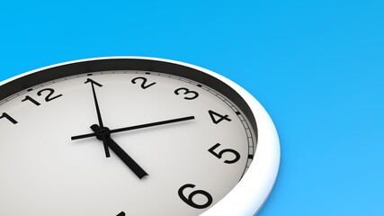 clock on blue background 3d render