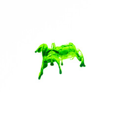 green ink in water on white background