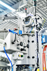 Mineral drinking water production. Conveyor line at the factory.