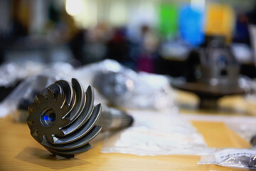 Spur gear of differential gear set of vehicle transmission system, Spiral Bevel Gear in Rear Axle...