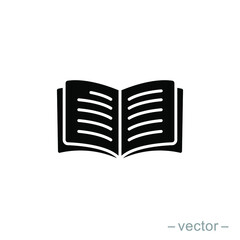 Book icon design vector template. Solid style. EPS 10.