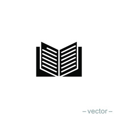Book icon design vector template. Solid style. EPS 10.