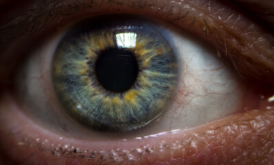 closeup macro of female green eye