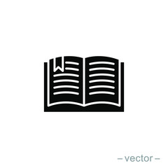 Book icon design vector template. Solid style. EPS 10.