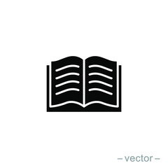 Book icon design vector template. Solid style. EPS 10.