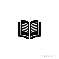 Book icon design vector template. Solid style. EPS 10.