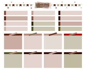 カラフルな付箋のセット　付箋紙　フラグ　マスキングテープ