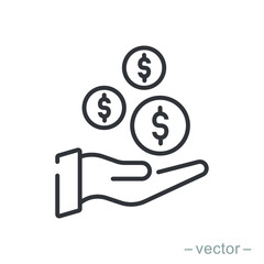 Save money icon symbol vector on white background. Line Style. EPS 10.