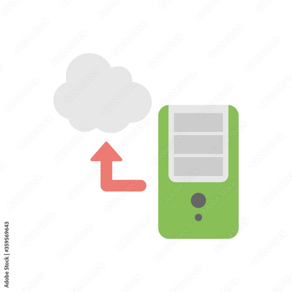 Poster cloud server icon illustration. cloud computing processor symbol.