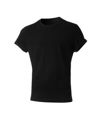 Black men's t-shirt isolated on white. Space for design