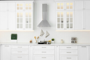Beautiful kitchen interior with new stylish furniture