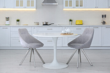Beautiful kitchen interior with new stylish furniture