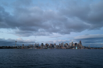 Fototapeta premium Panoramic image of the downtown skyline of Seattle, Washington