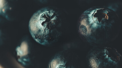 Close up to some blueberries