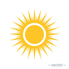 Sun icon vector for your web design, logo, UI. illustration