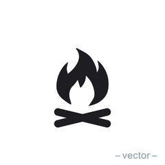 Bonfire logo template. Solid icon style. Vector illustration. EPS 10.