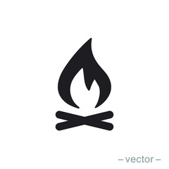 Bonfire logo template. Solid icon style. Vector illustration. EPS 10.