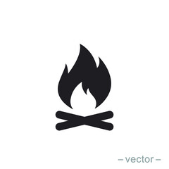 Bonfire logo template. Solid icon style. Vector illustration. EPS 10.