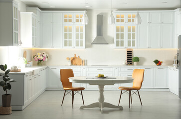 Stylish kitchen interior with modern furniture. Idea for design
