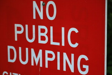 Fototapeta premium No dumping sign, close-up 