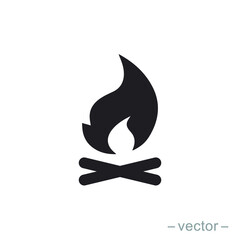 Bonfire logo template. Solid icon style. Vector illustration. EPS 10.