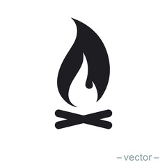 Bonfire logo template. Solid icon style. Vector illustration. EPS 10.