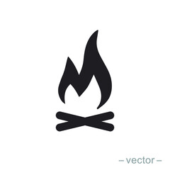 Bonfire logo template. Solid icon style. Vector illustration. EPS 10.