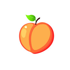 peach with leaf