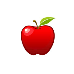 red apple isolated on white