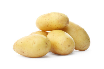 Fresh raw organic potatoes isolated on white