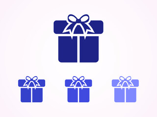 Gift Box icon design template. Trendy style, vector eps 10. Solid icon style.