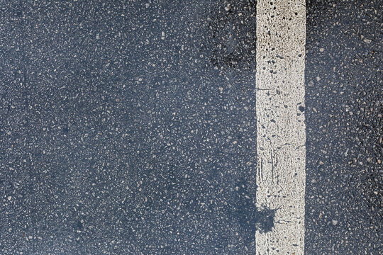 Rainy Wet Road Background. Flat Lay. Top View