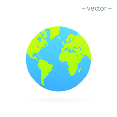 Vector planet Earth icon. Flat planet Earth icon. EPS 10