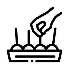 hand take food icon vector. hand take food sign. isolated contour symbol illustration