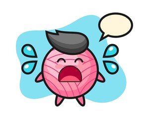 Yarn ball cartoon with crying gesture