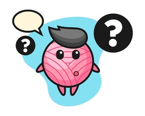 Yarn ball cartoon with the question mark