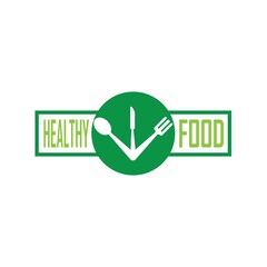 Healthy Food Logo Design Template icon illustration
