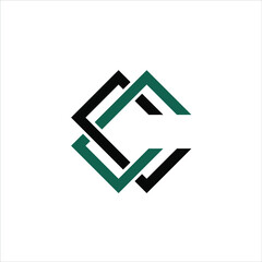 letter c monoline logo vector